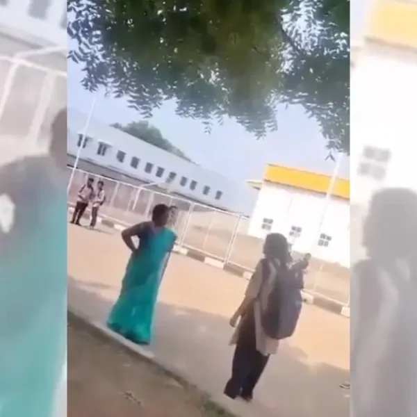 students beats school teacher with slipper in Vizianagaram