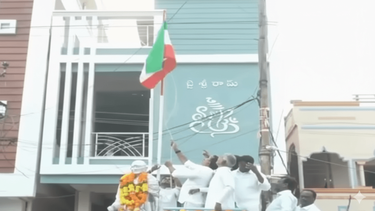 Kotta Prabhakar Reddy hoists flag reversely
