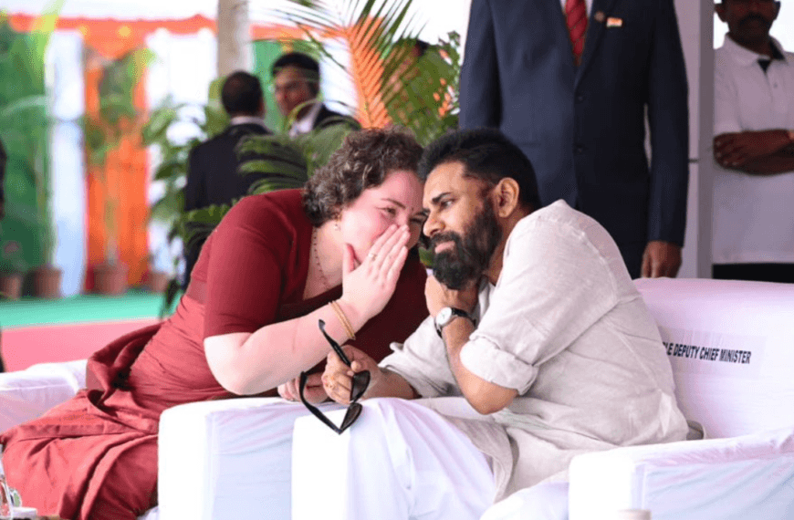 Pawan Kalyan particpates in republic day parade with wife anna lezhnova