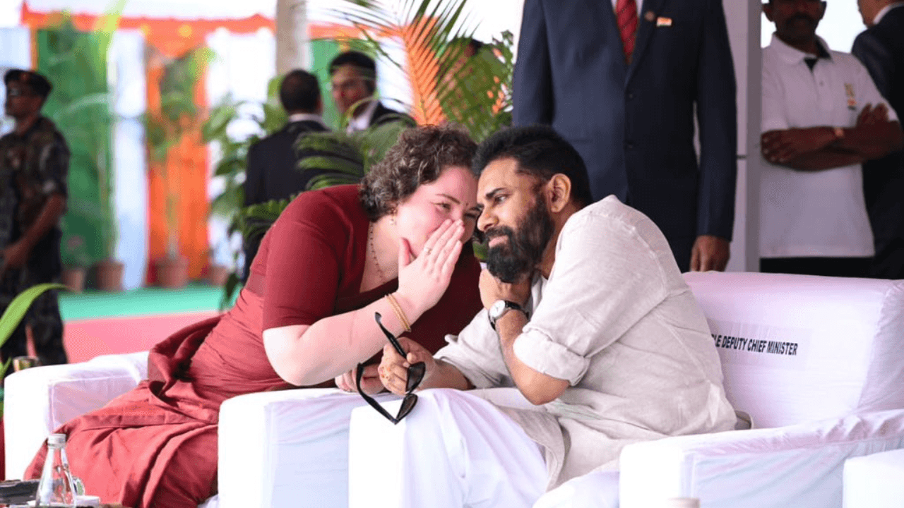 Pawan Kalyan particpates in republic day parade with wife anna lezhnova