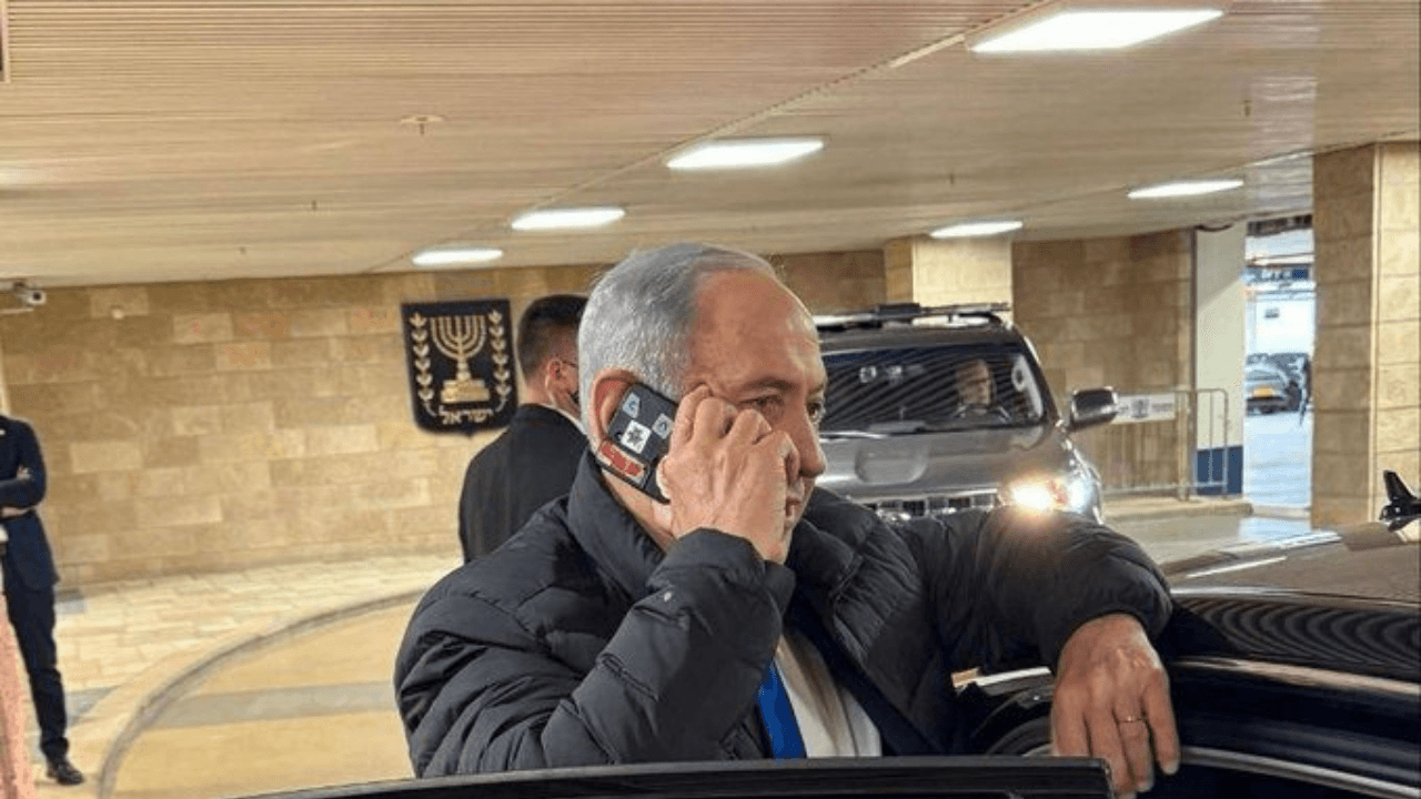 why Benjamin Netanyahu phone camera is covered with tape